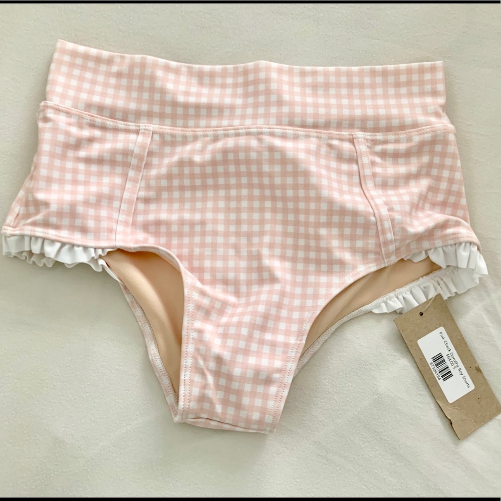 Albion fit pink check Dorothy swim bottoms